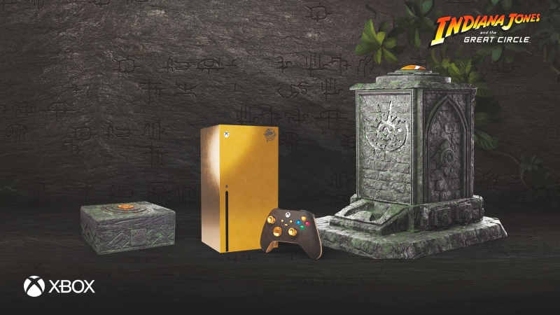 Microsoft представила золотую Xbox Series X в стиле Индианы Джонса к выходу игры Indiana Jones and the Great Circle