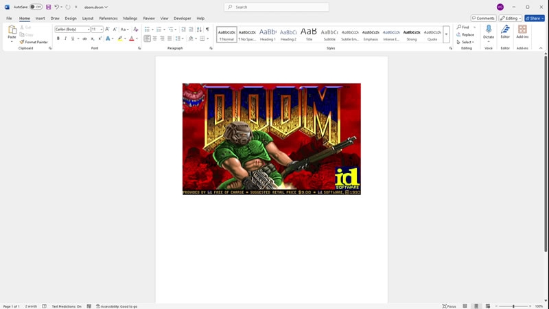 Энтузиаст портировал Doom прямо в документ Word — игра работает хорошо, но звука нет