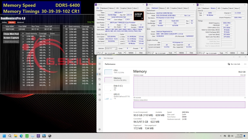 G.Skill представила комплекты памяти DDR5-6400 с низкими задержками CL30 и объёмом 96 Гбайт