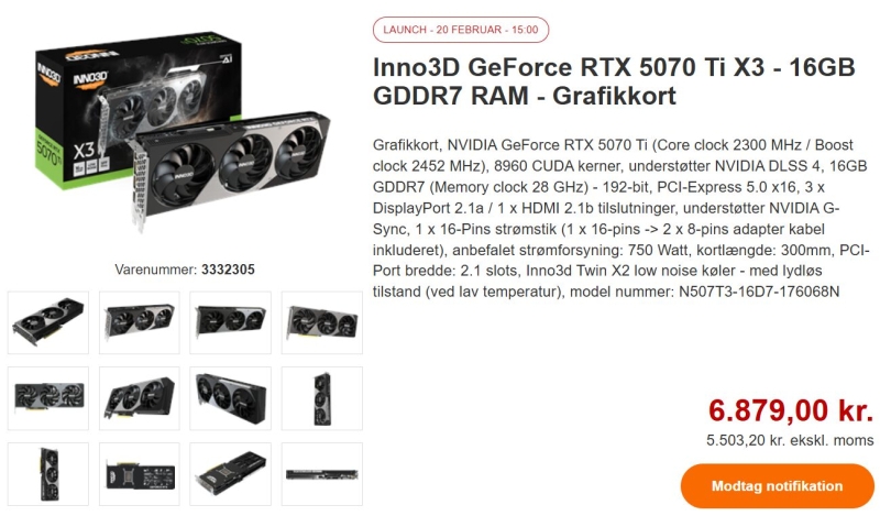 GeForce RTX 5070 Ti показались на прилавках — цены варьируются от рекомендованных до абсурдных