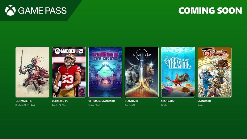 Microsoft напомнила про релиз Avowed в Game Pass, а Starfield возглавила линейку новинок Xbox Game Pass Standard